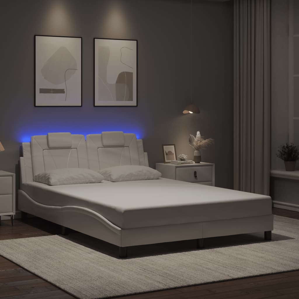 Bettgestell Viana 120x200 cm mit LED, Weiß