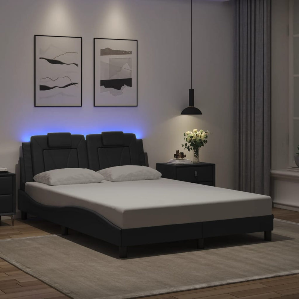 Bettgestell Viana Grau 120x200 cm mit LED