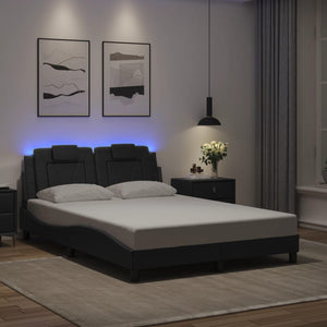 Bettgestell Viana Grau 120x200 cm mit LED