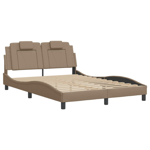 Bettgestell Viana 120x200 cm Cappuccino-Braun mit LED