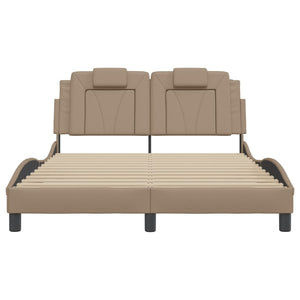 Bettgestell Viana 120x200 cm Cappuccino-Braun mit LED