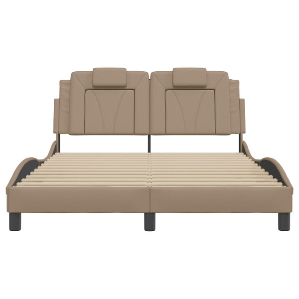 Bettgestell Viana 120x200 cm Cappuccino-Braun mit LED