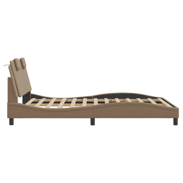 Bettgestell Viana 120x200 cm Cappuccino-Braun mit LED