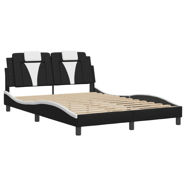 Bettgestell Viana 120x200 cm mit LED Schwarz/Weiß