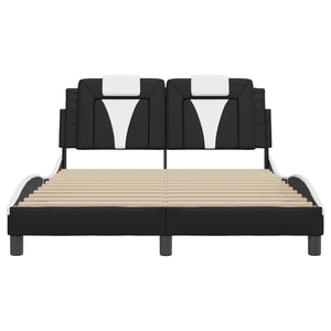Bettgestell Viana 120x200 cm mit LED Schwarz/Weiß