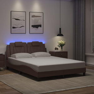 Bettgestell Viana mit LED Braun 140x190 cm