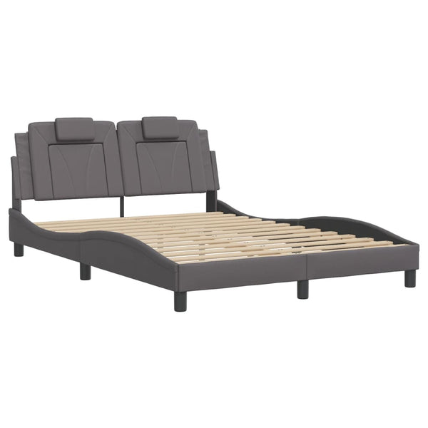 Bettgestell Viana Grau 140x190 cm mit LED