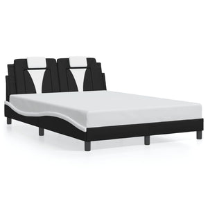 Bettgestell Viana 140x190 cm mit LED, Schwarz/Weiß