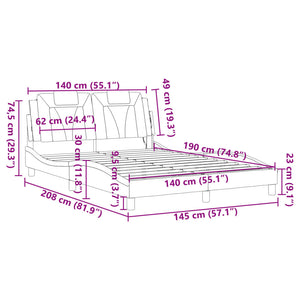Bettgestell Viana 140x190 cm mit LED