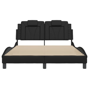 Bettgestell Viana mit LED Schwarz 140x200 cm