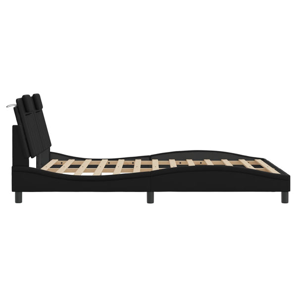 Bettgestell Viana mit LED Schwarz 140x200 cm