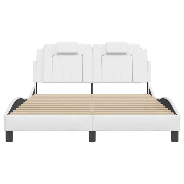 Bettgestell Viana 140x200 cm mit LED, Weiß