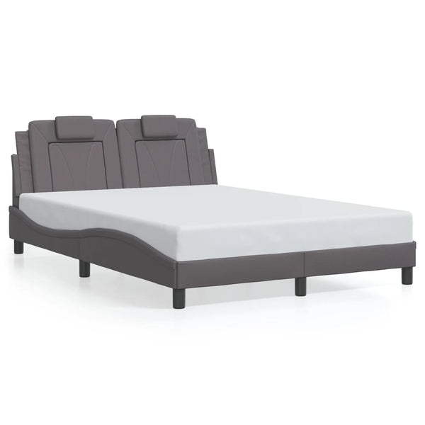 Bettgestell mit LED Grau 140x200 cm