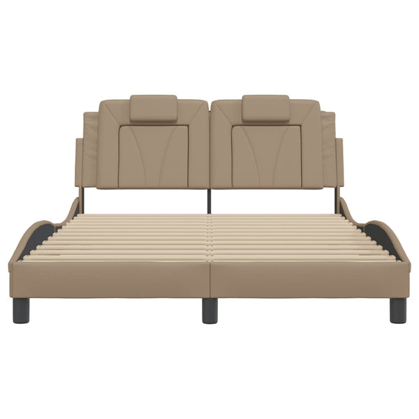 Bettgestell Viana Cappuccino-Braun 140x200 cm mit LED