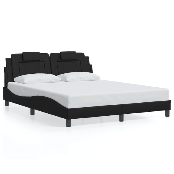 Bettgestell Viana 160x200 cm mit LED Schwarz