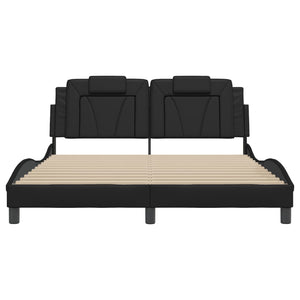 Bettgestell Viana 160x200 cm mit LED Schwarz