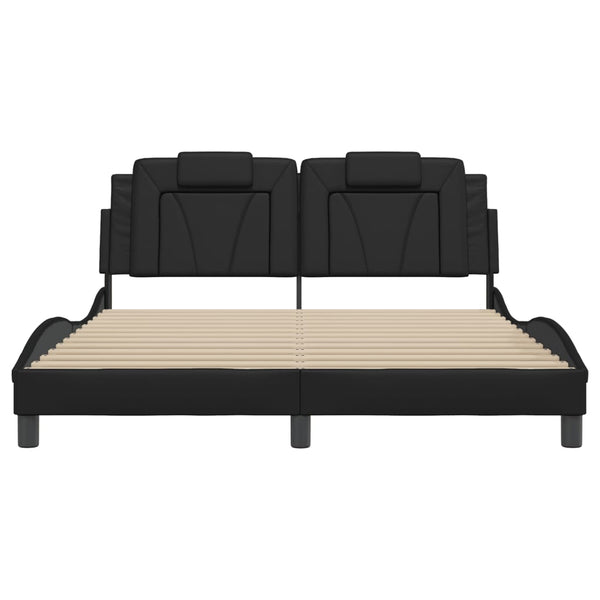 Bettgestell Viana 160x200 cm mit LED Schwarz