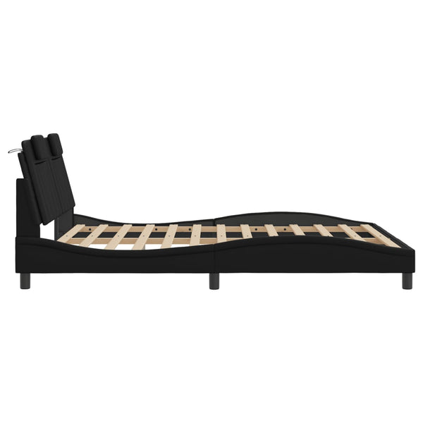Bettgestell Viana 160x200 cm mit LED Schwarz