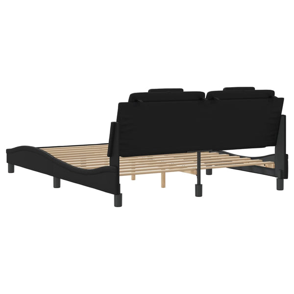 Bettgestell Viana 160x200 cm mit LED Schwarz