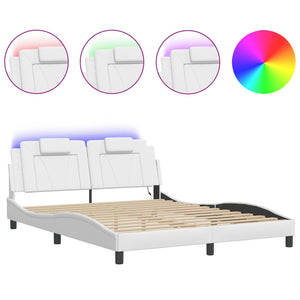 Bettgestell Viana Weiß LED 160x200 cm