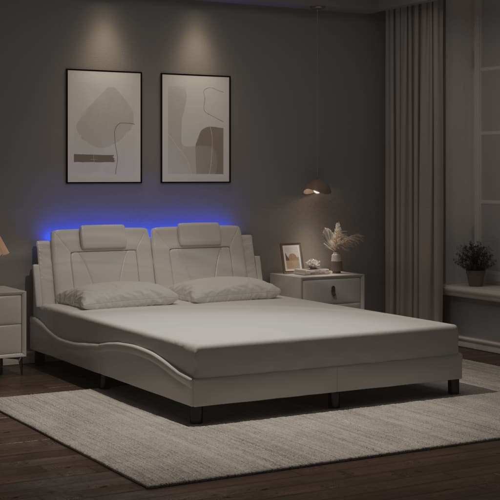 Bettgestell Viana Weiß LED 160x200 cm