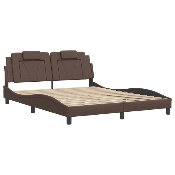 Bettgestell Viana mit LED Braun 160x200 cm