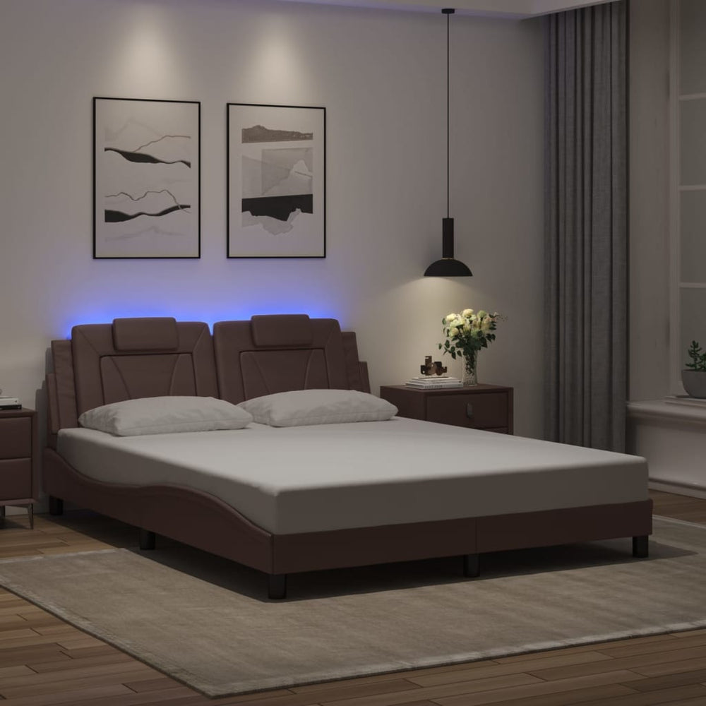 Bettgestell Viana mit LED Braun 160x200 cm