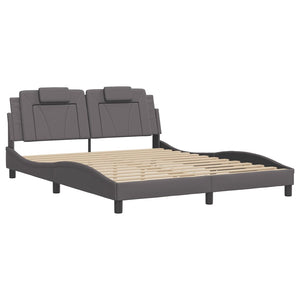 Bettgestell Viana Grau 160x200 cm mit LED
