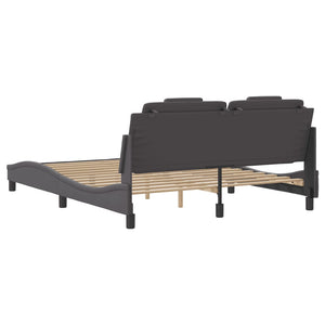 Bettgestell Viana Grau 160x200 cm mit LED