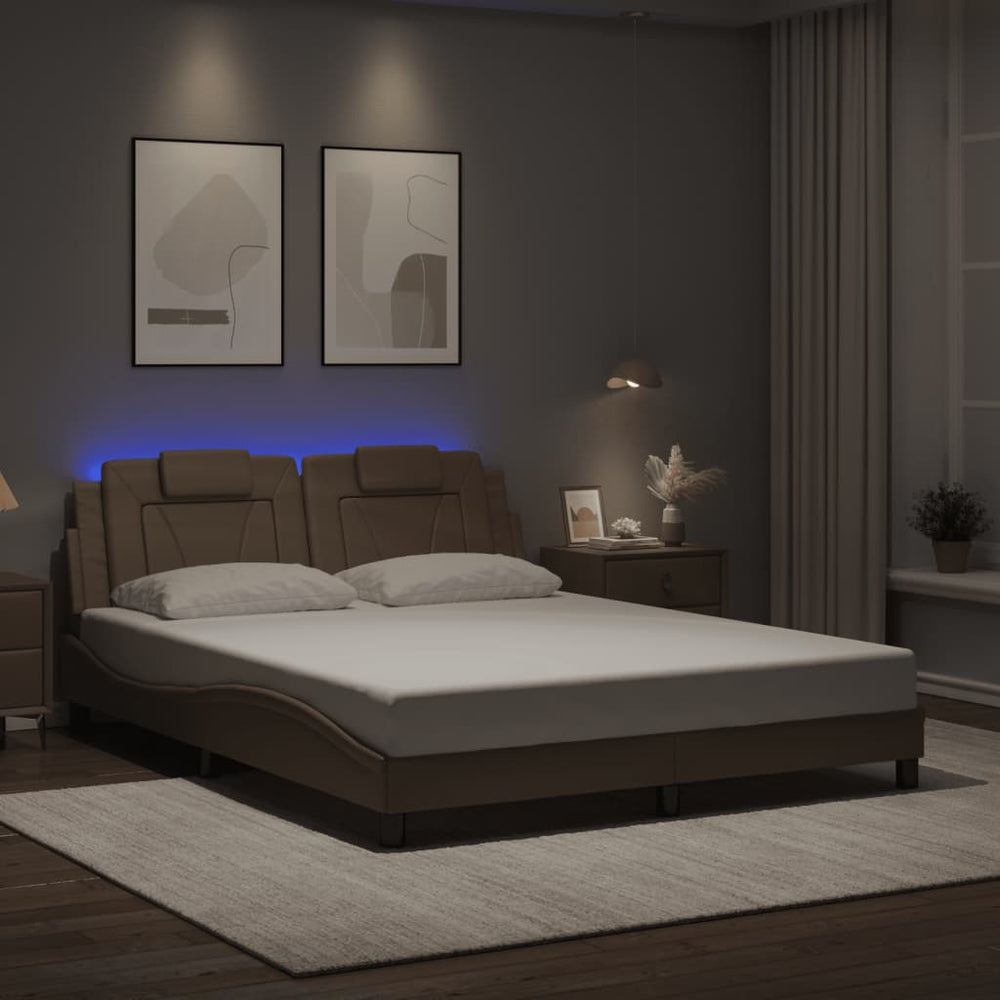 Bettgestell Viana mit LED Cappuccino-Braun 160x200 cm