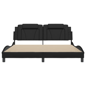 Bettgestell Viana mit LED Schwarz 180x200 cm