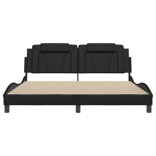 Bettgestell Viana mit LED Schwarz 180x200 cm