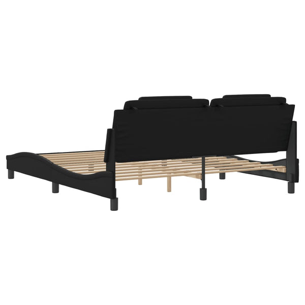Bettgestell Viana mit LED Schwarz 180x200 cm