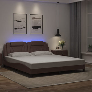 Bettgestell Viana mit LED Braun 180x200 cm