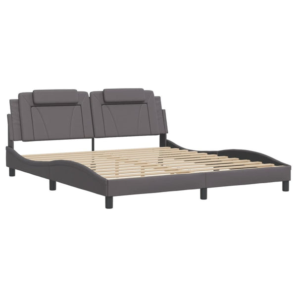 Bettgestell Viana mit LED Grau 180x200 cm