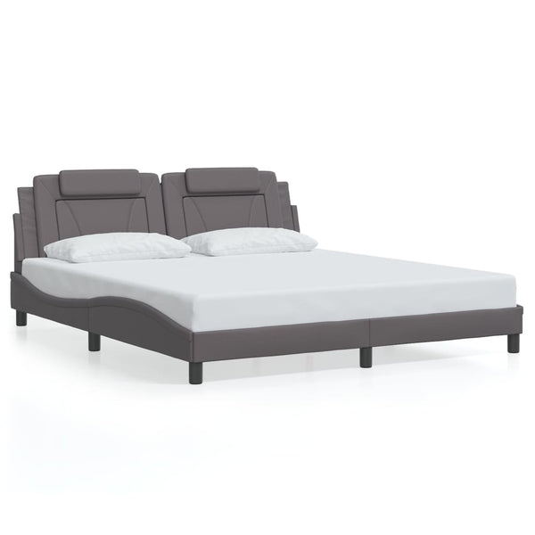 Bettgestell Viana mit LED Grau 180x200 cm