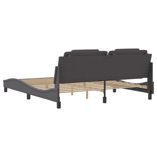 Bettgestell Viana mit LED Grau 180x200 cm