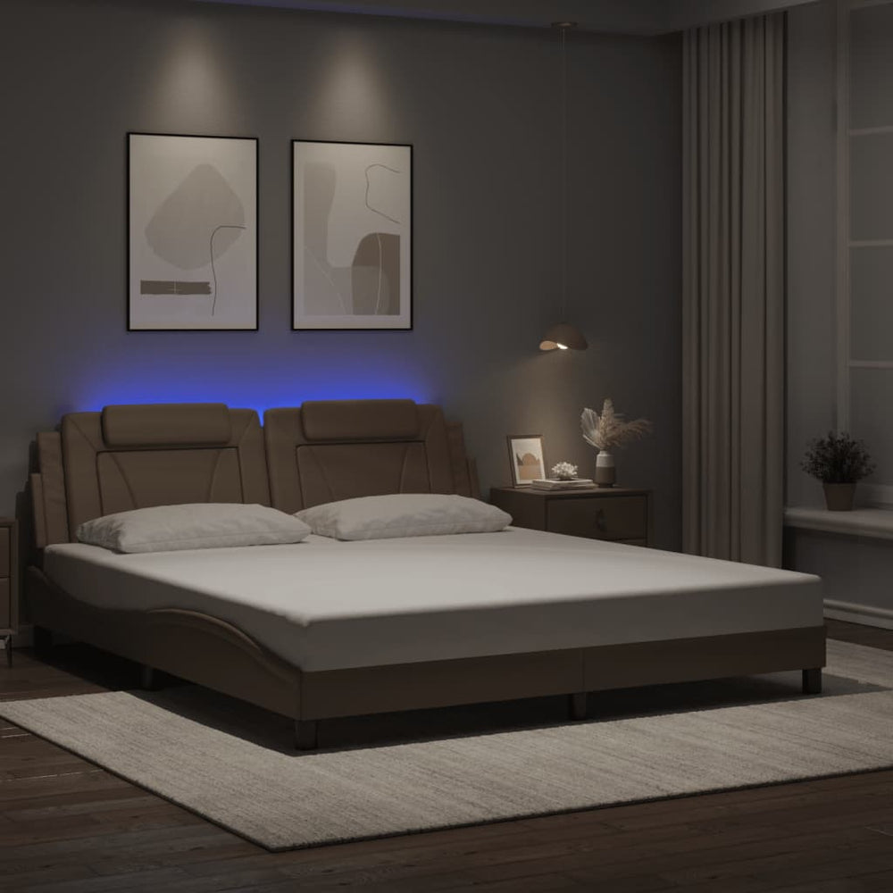 Bettgestell Viana Cappuccino-Braun 180x200 cm mit LED