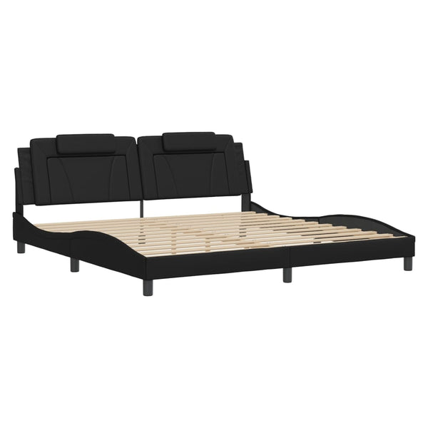 Bettgestell Viana mit LED Schwarz 200x200 cm