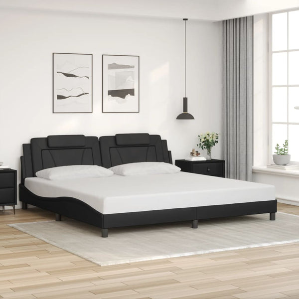 Bettgestell Viana mit LED Schwarz 200x200 cm