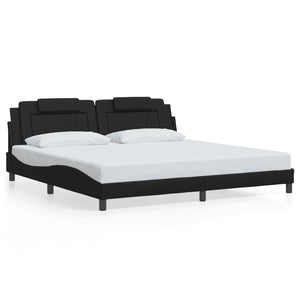 Bettgestell Viana mit LED Schwarz 200x200 cm