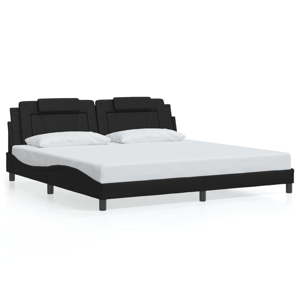 Bettgestell Viana mit LED Schwarz 200x200 cm