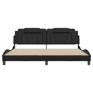 Bettgestell Viana mit LED Schwarz 200x200 cm