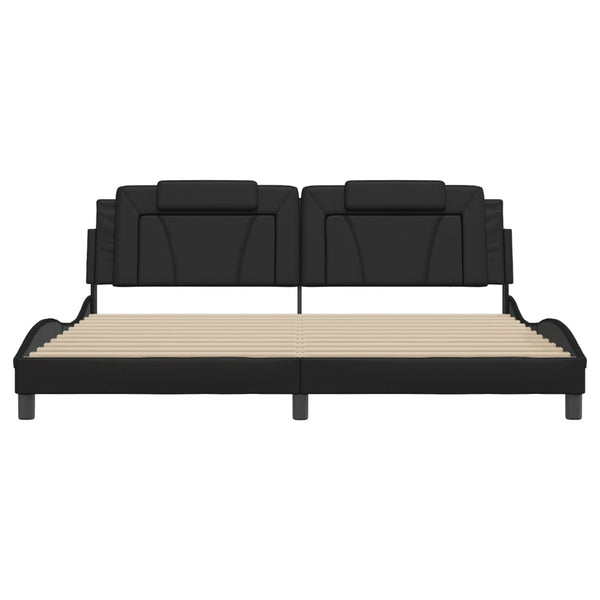 Bettgestell Viana mit LED Schwarz 200x200 cm