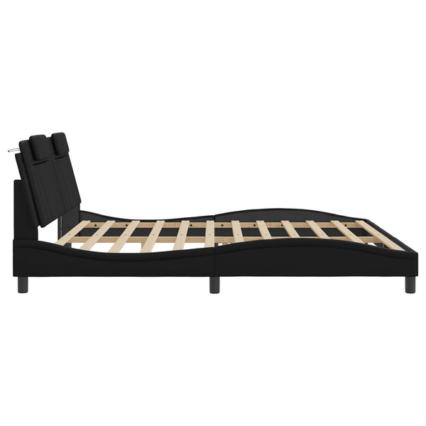 Bettgestell Viana mit LED Schwarz 200x200 cm
