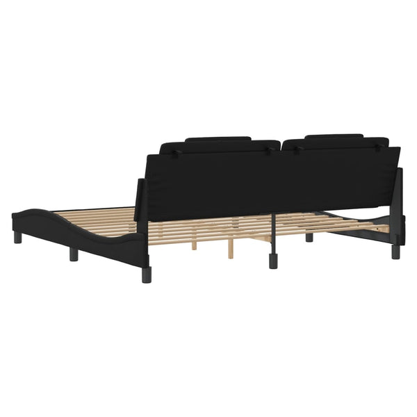 Bettgestell Viana mit LED Schwarz 200x200 cm