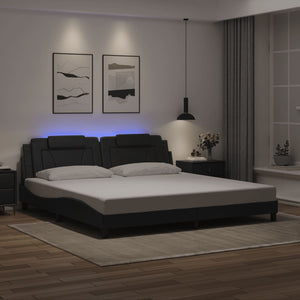 Bettgestell Viana mit LED Schwarz 200x200 cm
