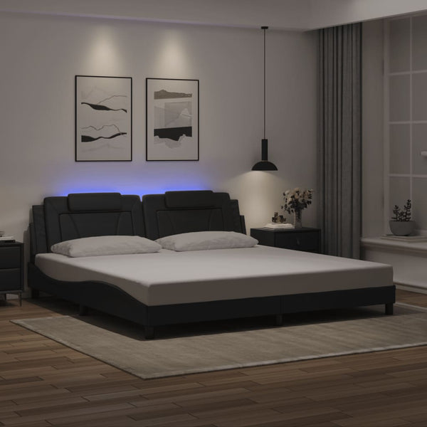 Bettgestell Viana mit LED Schwarz 200x200 cm