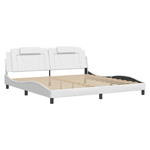 Bettgestell Viana 200x200 cm mit LED Weiß