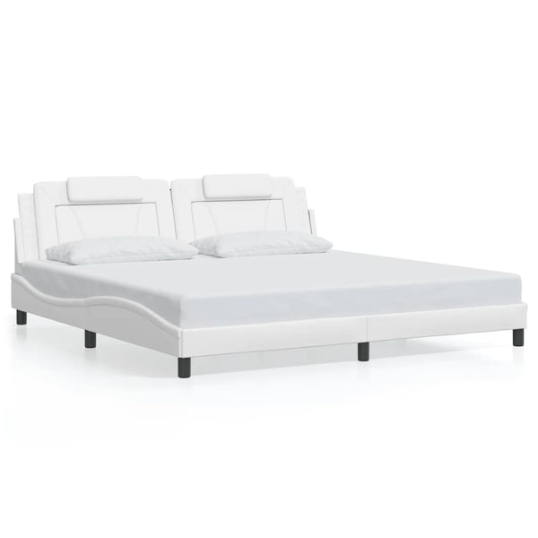 Bettgestell Viana 200x200 cm mit LED Weiß